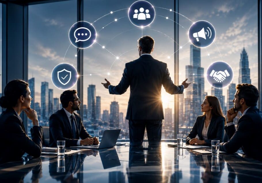 Image of boardroom and leadership training